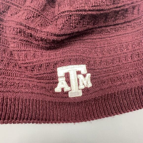 Adidas Beanie One Size Maroon Red ATM Aggies A&M University Cable Knit Texas - Picture 3 of 5